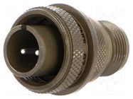 Connector: circular; plug; for cable; PIN: 2; male; soldering; 97 AMPHENOL