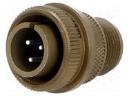 Connector: circular; plug; for cable; PIN: 3; male; soldering; 97 AMPHENOL