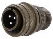 Connector: circular; plug; for cable; PIN: 3; male; soldering; 97 AMPHENOL