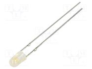 LED; 3mm; white warm; 1560mcd; 60°; Front: convex; 2.9÷3.6V OPTOSUPPLY