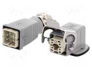 Connector: HDC; male + female; HA; PIN: 5; 16A; 400V; 4+PE; size 1 WEIDMÜLLER
