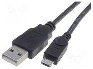 Cable; USB 2.0; USB A plug,USB B micro plug; 1m; black GOOBAY