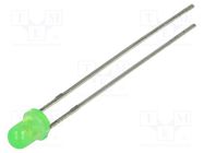LED; 3mm; green; 4÷11mcd; 34°; Front: convex; 1.7÷2.6V; No.of term: 2 LUCKYLIGHT