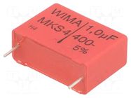 Capacitor: polyester; 1uF; 200VAC; 400VDC; 22.5mm; ±5%; MKT; THT WIMA