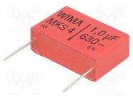 Capacitor: polyester; 1uF; 400VAC; 630VDC; 27.5mm; ±5%; -55÷100°C WIMA