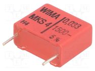 Capacitor: polyester; 33nF; 400VAC; 1.5kVDC; 15mm; ±5%; 8x15x18mm WIMA