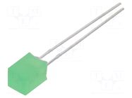 LED; green; square; 5x5mm; 10÷15mcd; 146°; Front: flat; 20mA LUCKYLIGHT