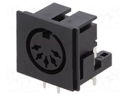 Connector: DIN; socket; female; PIN: 5; 180°; angled 90°; on PCBs LUMBERG
