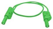 GREEN PVC, SHROUDED STACK BANANA PLUGS