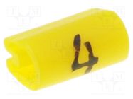 Markers; Marking: 4; 1.5÷2mm; PVC; yellow; -45÷70°C; leaded 