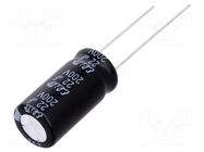 Capacitor: electrolytic; THT; 22uF; 200VDC; Ø10x20mm; Pitch: 5mm Elite