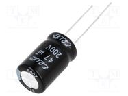 Capacitor: electrolytic; THT; 47uF; 200VDC; Ø12.5x20mm; Pitch: 5mm Elite