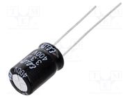 Capacitor: electrolytic; THT; 3.3uF; 400VDC; Ø8x11.5mm; ±20%; 2000h Elite