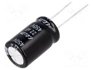 Capacitor: electrolytic; THT; 22uF; 450VDC; Ø16x25mm; Pitch: 7.5mm Elite