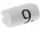Markers; Marking: 9; 1.5÷2mm; PVC; white; -45÷70°C; leaded TE Connectivity