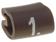 Markers; Marking: 1; 2÷3.2mm; PVC; brown; -45÷70°C; leaded TE Connectivity