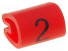 Markers; Marking: 2; 4.3÷6.9mm; PVC; red; -45÷70°C; leaded TE Connectivity