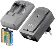 Photo Battery Charger incl. 2x RCR123 Rechargeable Batteries - for charging up to 2x RCR123 rechargeable batteries at once