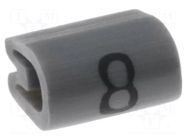 Markers; Marking: 8; 2.5÷4mm; PVC; grey; -45÷70°C; leaded TE Connectivity