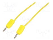 Test lead; banana plug 2mm,both sides; Len: 1m; yellow 