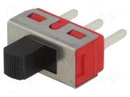 Switch: slide; Pos: 2; SPDT; 2A/250VAC; 5A/28VDC; ON-(ON); THT LIGHT COUNTRY CO., LTD.