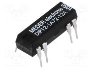 Relay: reed switch; SPST-NO; Ucoil: 12VDC; 1A; max.200VDC; 145mW MEDER