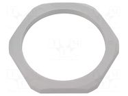 Nut; M63; polyamide; Thk: 8mm; Spanner: 75mm; grey; Thread: metric HUMMEL