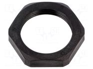 Nut; M25; polyamide; Thk: 6.5mm; Spanner: 32mm; black; Thread: metric HUMMEL