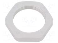 Nut; M25; polyamide; Thk: 6.5mm; Spanner: 32mm; grey; Thread: metric HUMMEL