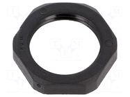 Nut; PG11; polyamide; Thk: 6.8mm; Spanner: 24mm; black; Thread: PG HUMMEL