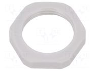 Nut; PG11; polyamide; Thk: 5mm; Spanner: 24mm; grey; Thread: PG HUMMEL