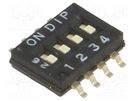 Switch: DIP-SWITCH; Poles number: 4; ON-OFF; 0.1A/50VDC; Pos: 2 CANAL ELECTRONIC