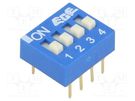 Switch: DIP-SWITCH; Poles number: 4; ON-OFF; 0.025A/24VDC; Pos: 2 ECE