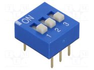 Switch: DIP-SWITCH; Poles number: 3; ON-OFF; 0.025A/24VDC; Pos: 2 ECE