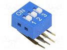 Switch: DIP-SWITCH; Poles number: 3; ON-OFF; 0.05A/12VDC; Pos: 2 NINIGI