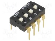 Switch: DIP-SWITCH; Poles number: 4; ON-OFF; 0.05A/12VDC; Pos: 2 NINIGI