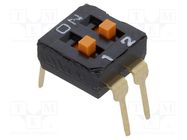 Switch: DIP-SWITCH; Poles number: 2; ON-OFF; 0.025A/24VDC; Pos: 2 OMRON Electronic Components