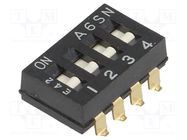 Switch: DIP-SWITCH; Poles number: 4; ON-OFF; 0.025A/24VDC; Pos: 2 OMRON Electronic Components