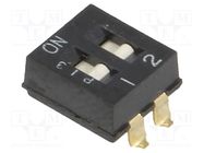Switch: DIP-SWITCH; Poles number: 2; ON-OFF; 0.025A/24VDC; Pos: 2 OMRON Electronic Components
