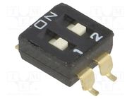 Switch: DIP-SWITCH; Poles number: 2; ON-OFF; 0.025A/24VDC; Pos: 2 OMRON Electronic Components