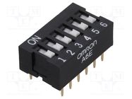 Switch: DIP-SWITCH; Poles number: 6; ON-OFF; 0.025A/24VDC; Pos: 2 OMRON Electronic Components