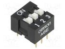 Switch: DIP-SWITCH; Poles number: 3; ON-OFF; 0.025A/24VDC; Pos: 2 OMRON Electronic Components