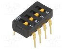 Switch: DIP-SWITCH; Poles number: 4; ON-OFF; 0.03A/30VDC; Pos: 2 OMRON Electronic Components