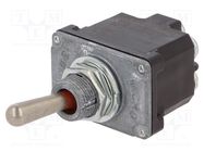 Switch: toggle; Pos: 2; DPDT; ON-ON; 6A/230VAC; 20A/28VDC; NT; IP67 HONEYWELL