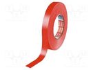 Tape: duct; W: 19mm; L: 50m; Thk: 0.31mm; red; natural rubber; 13% TESA