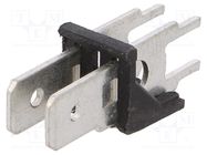 Terminal: spade terminal strip; 6.3mm; 0.8mm; THT; steel; tinned KEYSTONE