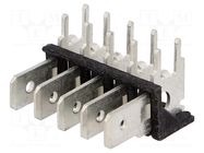 Terminal: spade terminal strip; 6.4mm; 0.8mm; THT; steel; tinned KEYSTONE