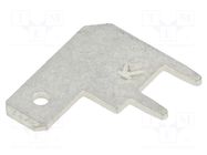 Terminal: flat; 4.8mm; 0.8mm; male; THT; brass; tinned; angled 90° KEYSTONE