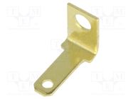 Terminal: flat; 2.8mm; 0.5mm; male; M2; screw; brass; angled 90° 