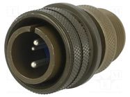 Connector: circular; plug; for cable; PIN: 4(2+2); male; soldering AMPHENOL